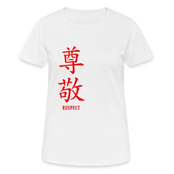 Respect en japonais - T-shirt respirant Femme - blanc - Devant - AI Model Female 172 dark (172cm)