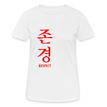 Respect en coréen - T-shirt respirant Femme - blanc - Devant - AI Model Female 172 dark (172cm)
