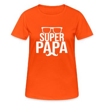 Super Papa - T-shirt respirant Femme - orange néon - Devant - AI Model Female 172 dark (172cm)