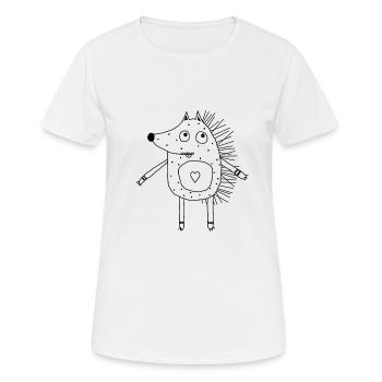 Hérisson avec du cœur - T-shirt respirant Femme - blanc - Devant - AI Model Female 172 dark (172cm)
