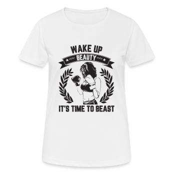 Wecken Sie die Schönheit auf, es ist an der Zeit, sie zu besiegen - Frauen T-Shirt atmungsaktiv - Weiß - Vorne - AI Model Female 172 dark (172cm)