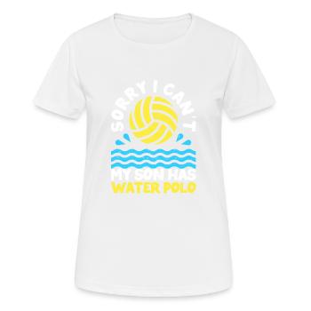 Tut mir leid, dass ich nicht kann, mein Sohn hat - Frauen T-Shirt atmungsaktiv - Weiß - Vorne - AI Model Female 172 dark (172cm)
