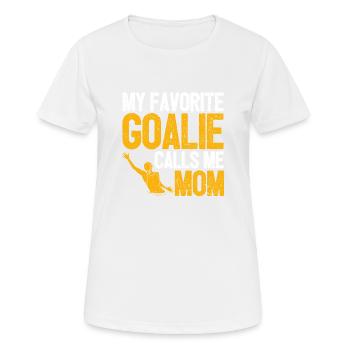 Mon gardien de but préféré m’appelle Mama Water Polo - T-shirt respirant Femme - blanc - Devant - AI Model Female 172 dark (172cm)