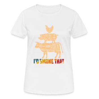 I'd Smoke That Grilling BBQ Smoker - Frauen T-Shirt atmungsaktiv - Weiß - Vorne - AI Model Female 172 dark (172cm)