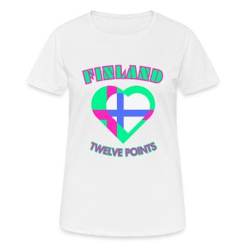Finlande douze points - Suomi Kaksitoista Pistettä - T-shirt respirant Femme - blanc - Devant - AI Model Female 172 dark (172cm)