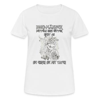 Heidnischer Wikinger Nordischer Krieger Wikinger - Frauen T-Shirt atmungsaktiv - Weiß - Vorne - AI Model Female 172 dark (172cm)