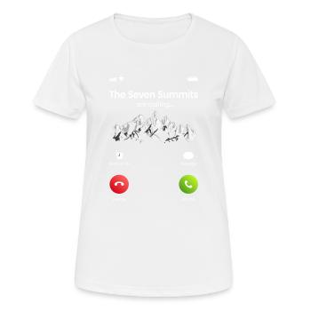 Les sept sommets appellent - T-shirt respirant Femme - blanc - Devant - AI Model Female 172 dark (172cm)