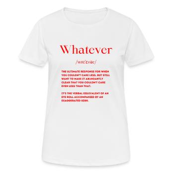 Quelle que soit la définition de l’anglais - T-shirt respirant Femme - blanc - Devant - AI Model Female 172 dark (172cm)