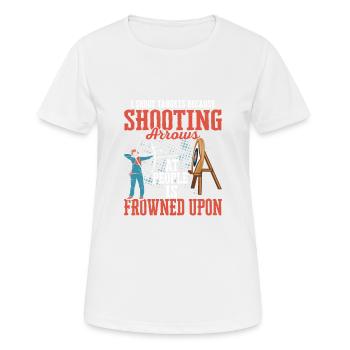 Je tire des cibles parce que tirer des flèches tir à l’arc ar - T-shirt respirant Femme - blanc - Devant - AI Model Female 172 dark (172cm)