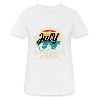 Juli 1985. Geburtstagsgeschenk Juli 1985. - Frauen T-Shirt atmungsaktiv - Weiß - Vorne - AI Model Female 172 dark (172cm)
