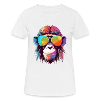 Bily, der bebrillte Affe - Frauen T-Shirt atmungsaktiv - Weiß - Vorne - AI Model Female 172 dark (172cm)