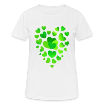 Cœurs verts Cœur vert - T-shirt respirant Femme - blanc - Devant - AI Model Female 172 dark (172cm)