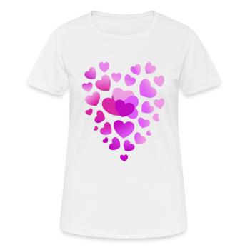 rosa Herzen pinkes Herz - Frauen T-Shirt atmungsaktiv - Weiß - Vorne - AI Model Female 172 dark (172cm)