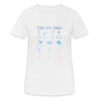 Équipe de signaux de plongée drôles de signal de main de plongeur - T-shirt respirant Femme - blanc - Devant - AI Model Female 172 dark (172cm)