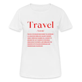 Travel Definition - Women's Breathable T-Shirt - white - Front - AI Model Female 172 dark (172cm)
