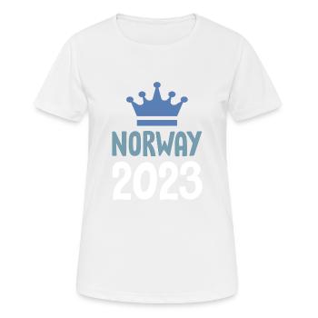 Norway 2023 Krone - Frauen T-Shirt atmungsaktiv - Weiß - Vorne - AI Model Female 172 dark (172cm)