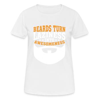 Beards Turn Laziness Into Awesomeness 3 - Frauen T-Shirt atmungsaktiv - Weiß - Vorne - AI Model Female 172 dark (172cm)