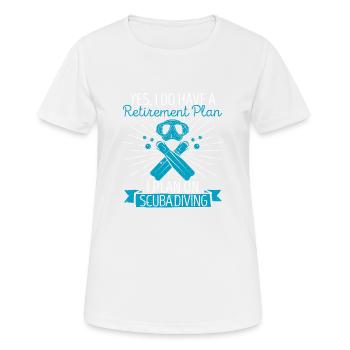 Oui, j’ai un plan de retraite de plongée - T-shirt respirant Femme - blanc - Devant - AI Model Female 172 dark (172cm)