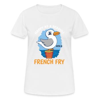 Happy As A Seagull With A French Fry 3 - Women's Breathable T-Shirt - white - Front - AI Model Female 172 dark (172cm)