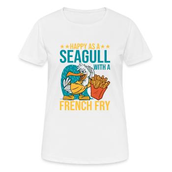 Happy As A Seagull With A French Fry 2 - Women's Breathable T-Shirt - white - Front - AI Model Female 172 dark (172cm)