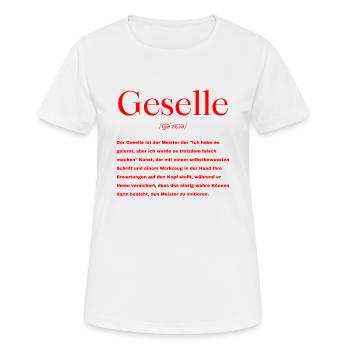 Geselle Definition - Frauen T-Shirt atmungsaktiv - Weiß - Vorne - AI Model Female 172 dark (172cm)