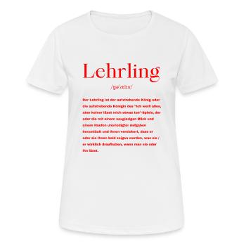 Lehrling Definition - Frauen T-Shirt atmungsaktiv - Weiß - Vorne - AI Model Female 172 dark (172cm)
