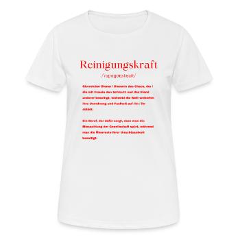 Reinigungskraft Definition - Frauen T-Shirt atmungsaktiv - Weiß - Vorne - AI Model Female 172 dark (172cm)