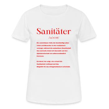 Sanitäter Definition - Frauen T-Shirt atmungsaktiv - Weiß - Vorne - AI Model Female 172 dark (172cm)