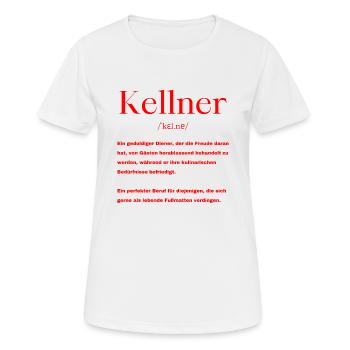 Kellner Definition - Frauen T-Shirt atmungsaktiv - Weiß - Vorne - AI Model Female 172 dark (172cm)