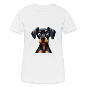 Doberman Pinscher Adventure Companion - Women's Breathable T-Shirt - white - Front - AI Model Female 172 dark (172cm)