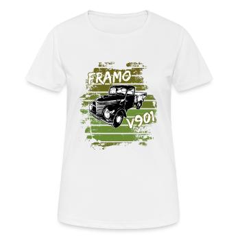 Framo pritsche Transporter Lkw DDR IFA Oldtimer - Frauen T-Shirt atmungsaktiv - Weiß - Vorne - AI Model Female 172 dark (172cm)
