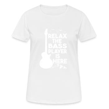 Relax The Bass Player Is Here Guitare Cadeau - T-shirt respirant Femme - blanc - Devant - AI Model Female 172 dark (172cm)