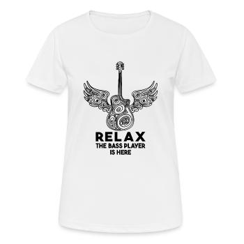 Relax The Bass Player Is Here Guitare Cadeau - T-shirt respirant Femme - blanc - Devant - AI Model Female 172 dark (172cm)