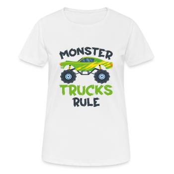 Monster Trucks - Règle Monster Trucks - T-shirt respirant Femme - blanc - Devant - AI Model Female 172 dark (172cm)