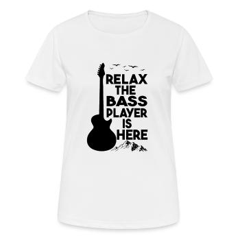 Relax The Bass Player Is Here Guitare Cadeau - T-shirt respirant Femme - blanc - Devant - AI Model Female 172 dark (172cm)