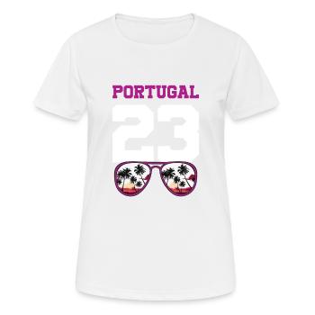 Portugal 23 Trikot 2023 - Frauen T-Shirt atmungsaktiv - Weiß - Vorne - AI Model Female 172 dark (172cm)