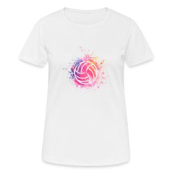 Aquarell Volleyball Liebhaber Fan Trainer - Frauen T-Shirt atmungsaktiv - Weiß - Vorne - AI Model Female 172 dark (172cm)