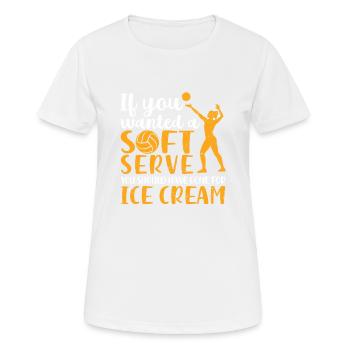 Wenn Sie einen Soft-Serve-Volleyballspieler - Frauen T-Shirt atmungsaktiv - Weiß - Vorne - AI Model Female 172 dark (172cm)