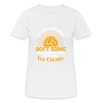 Wenn Sie einen Soft-Serve-Volleyballspieler - Frauen T-Shirt atmungsaktiv - Weiß - Vorne - AI Model Female 172 dark (172cm)