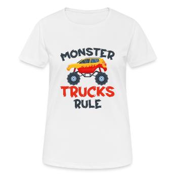 Monster Trucks - Règle Monster Trucks - T-shirt respirant Femme - blanc - Devant - AI Model Female 172 dark (172cm)