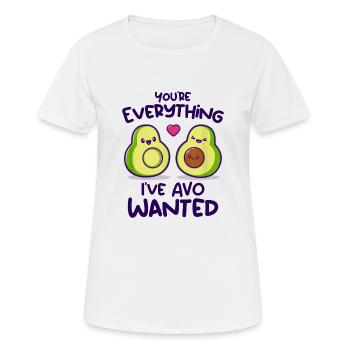 Du bist alles, was ich mir von AVO gewünscht habe - Frauen T-Shirt atmungsaktiv - Weiß - Vorne - AI Model Female 172 dark (172cm)