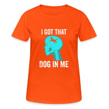 Ich habe diesen Hund in mir Röntgen-Meme - Frauen T-Shirt atmungsaktiv - Neonorange - Vorne - AI Model Female 172 dark (172cm)