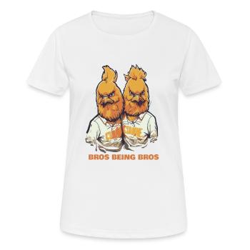 Bros unter sich: Die Hühner Brüder - Frauen T-Shirt atmungsaktiv - Weiß - Vorne - AI Model Female 172 dark (172cm)