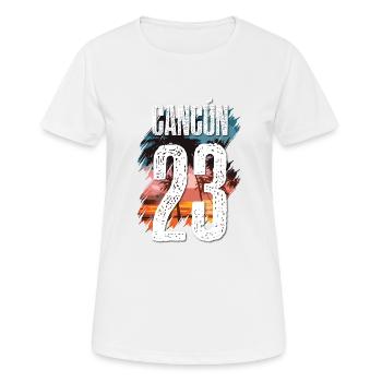Cancun 23 Trikot 2023 - Frauen T-Shirt atmungsaktiv - Weiß - Vorne - AI Model Female 172 dark (172cm)