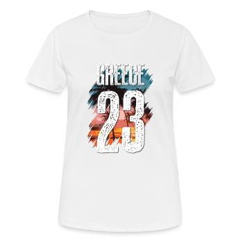 Greece 23 Trikot 2023 - Frauen T-Shirt atmungsaktiv - Weiß - Vorne - AI Model Female 172 dark (172cm)