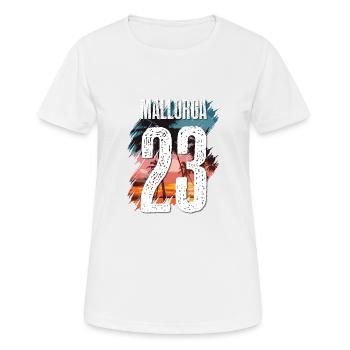 Mallorca 23 Trikot 2023 - Frauen T-Shirt atmungsaktiv - Weiß - Vorne - AI Model Female 172 dark (172cm)