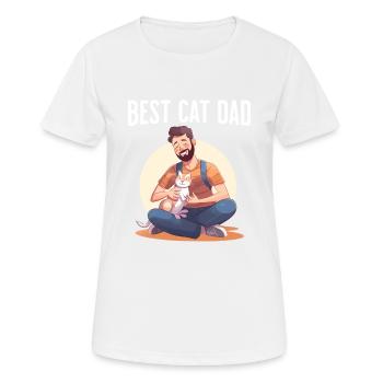 Best Cat Dad - Purrfect for Fathers Day - Women's Breathable T-Shirt - white - Front - AI Model Female 172 dark (172cm)