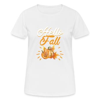 Hello Fall Vibes Thanksgiving Pumpkin Fall - Women's Breathable T-Shirt - white - Front - AI Model Female 172 dark (172cm)