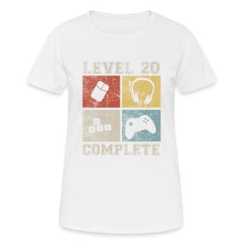 20 Geburtstag Gamer Level 20 complete Vintage - Frauen T-Shirt atmungsaktiv - Weiß - Vorne - AI Model Female 172 dark (172cm)