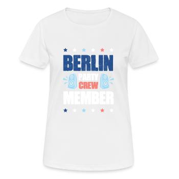 Berlin Party Crew - Frauen T-Shirt atmungsaktiv - Weiß - Vorne - AI Model Female 172 dark (172cm)
